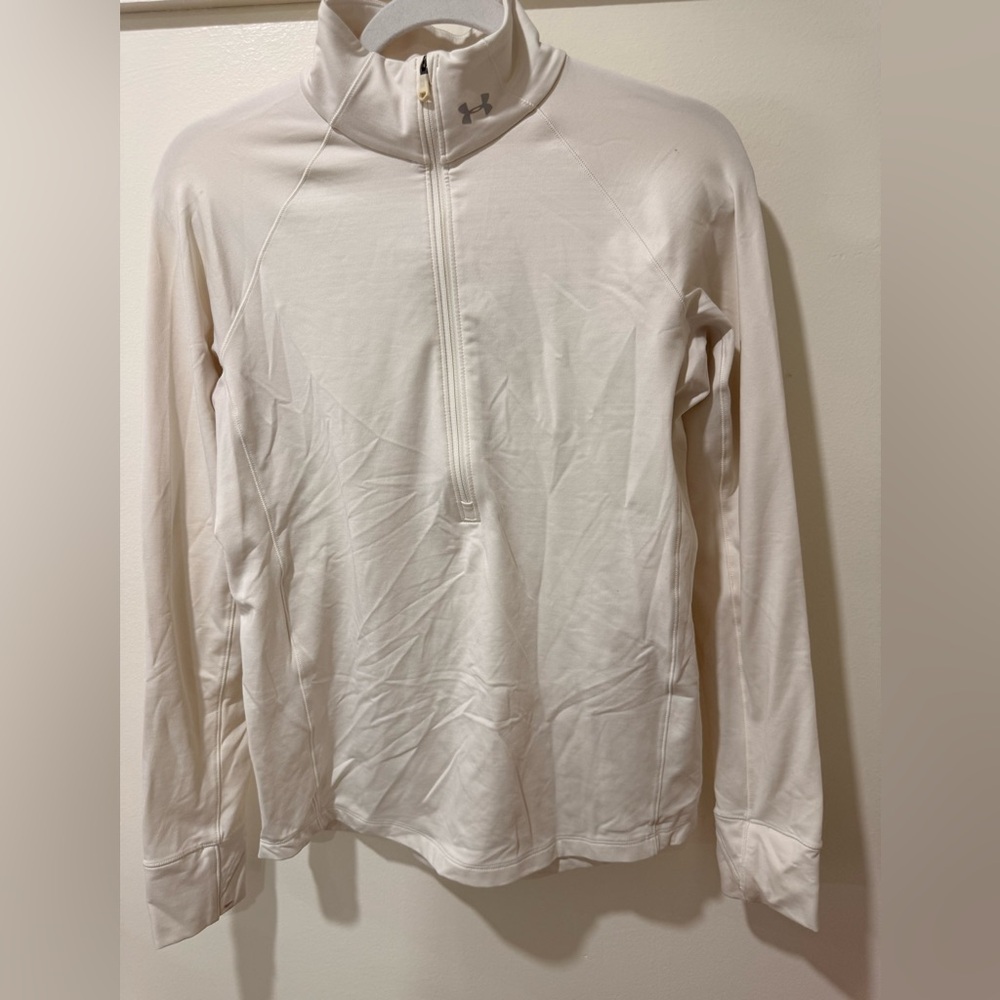 Under Armour White Long Sleeve Quarter-Zip Top / Active wear sweater